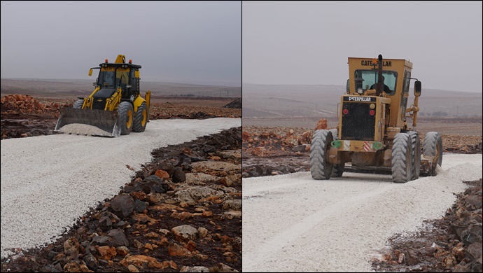 Haliliye'de Kırsal Mahallelere Stabilize Yol çalışması-(VİDEO)