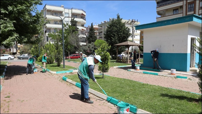 Haliliye'de parklarda hummalı çalışmalar-(VİDEO)