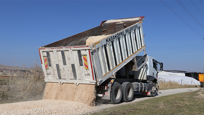 Karaköprü Kırsalında Yol Çalışmaları Sürüyor-(VİDEO)