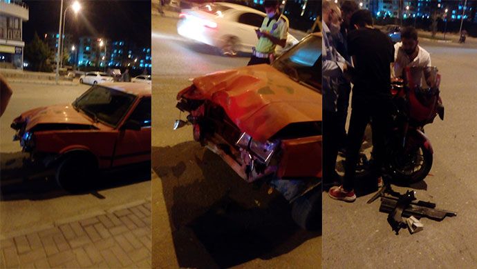 Karaköprü’de kaza: Otomobil ile motosiklet çarpıştı