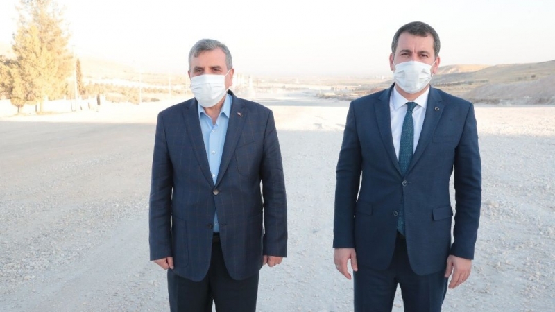 Karaköprü'deki bulvarda çalışmalar hız kazandı-(VİDEO)