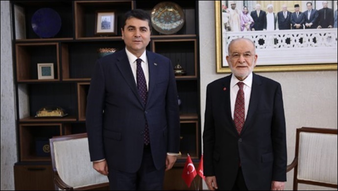 Karamollaoğlu, DP Genel Başkanı Uysal'ı ağırladı