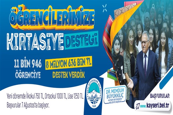 Kayseri'de ihtiyaç sahibi ailelere “kırtasiye” desteği başvuruları başladı