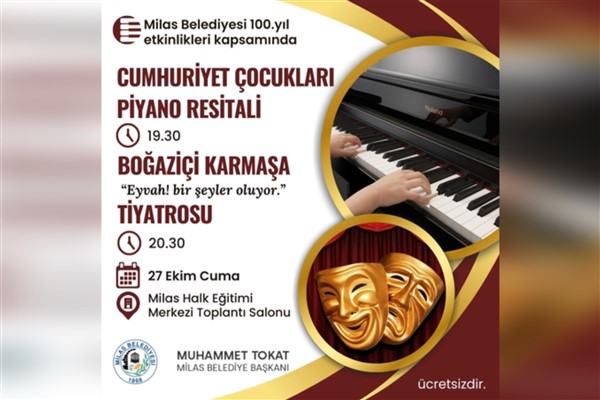 Milas Belediyesi, 27 Ekim'de 3 etkinliğe ev sahipliği yapacak