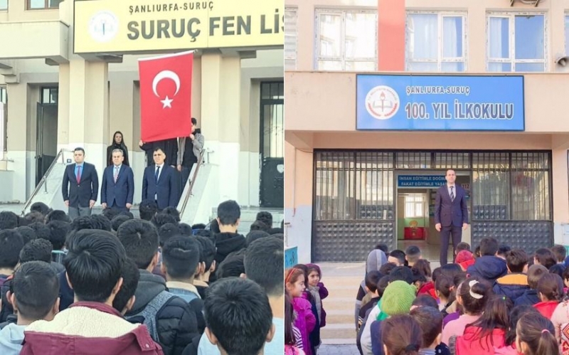 Okullarda şehitlere saygı duruşu