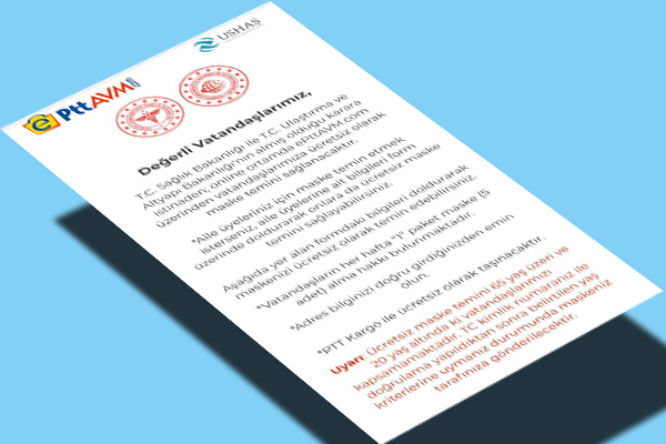 PTT ücretsiz maske dağıtacak