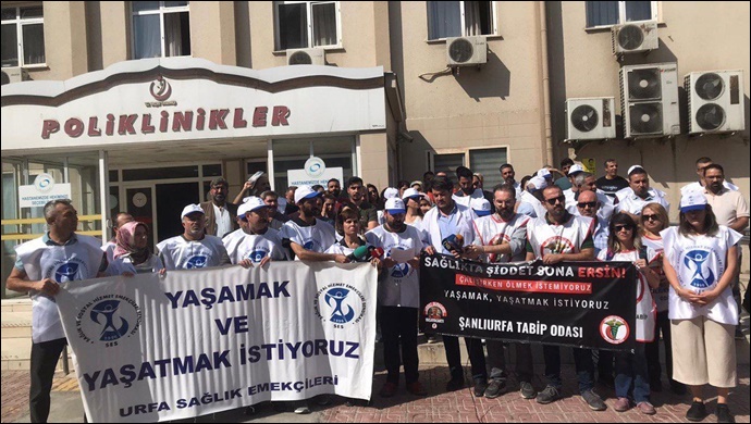 Sağlık Çalışanlarına Şiddet Şanlıurfa'da Protesto Edildi