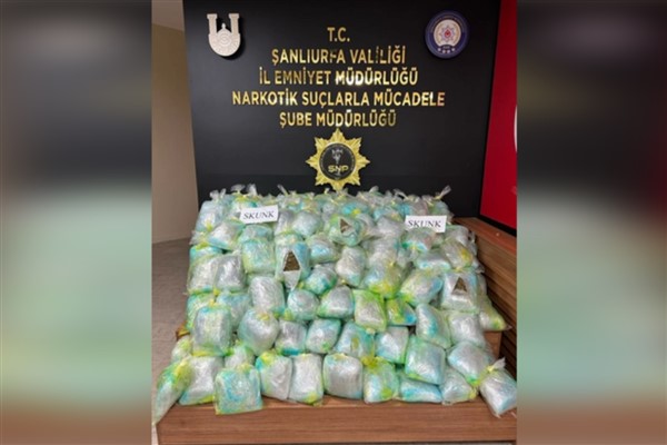 Şanlıurfa’da 167 kilo 250 gram skunk ele geçirildi
