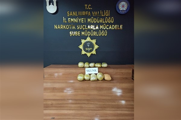 Şanlıurfa'da 20 kilo 830 gram skunk ele geçirildi