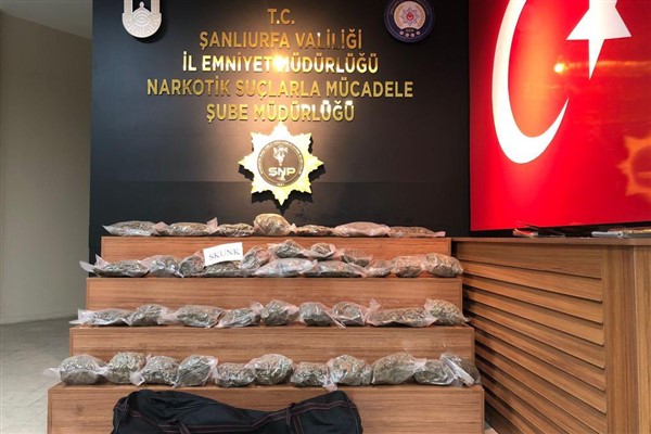 Şanlıurfa’da 32 kilo 250 gram skunk ele geçirildi