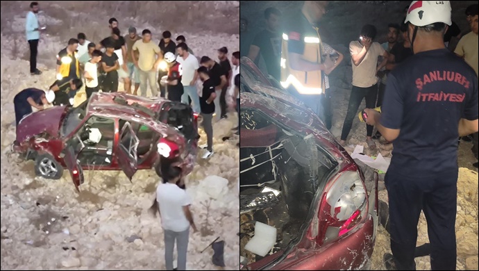 Şanlıurfa 'da araç uçuruma yuvarlandı:1 ölü,1 yaralı