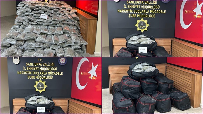 Şanlıurfa'da 177 kilo skunk ele geçirildi
