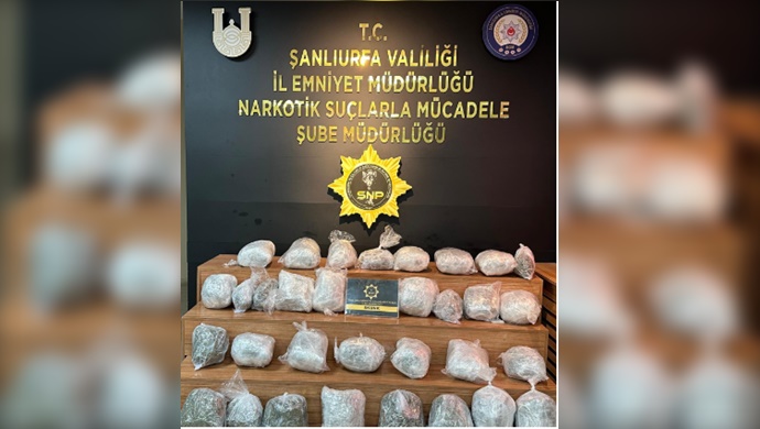 Şanlıurfa'da 23 kilo uyuşturucu ele geçirildi
