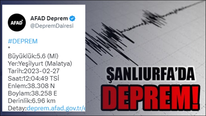 Şanlıurfa’da da hissedildi Malatya’da 5,6’lık yeni deprem