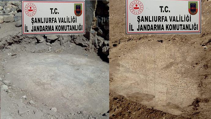 Şanlıurfa’da kaçak mozaik kazısına operasyon!
