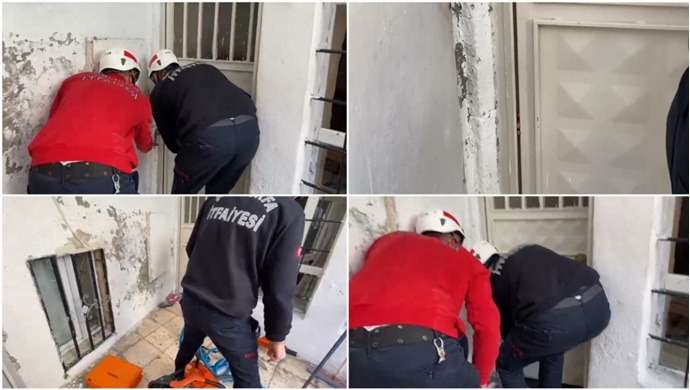 Şanlıurfa'da küçük çocuğun imdadına itfaiye yetişti-(VİDEO)