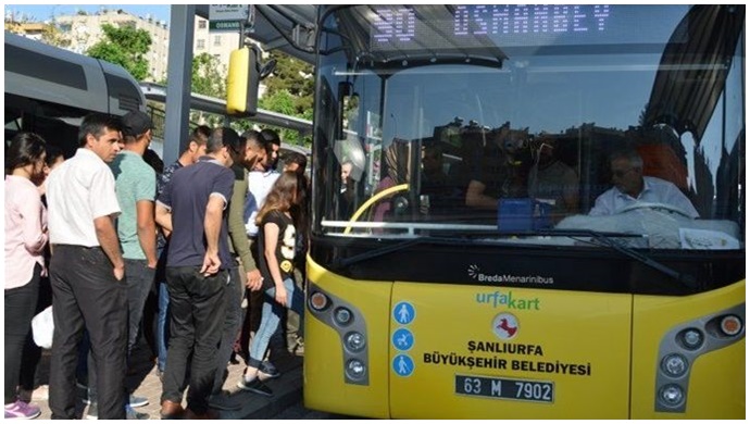 Şanlıurfa'da toplu taşıma araçlarının sefer saatleri değişti