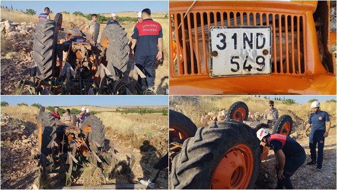 Şanlıurfa'da traktör devrildi sürücü altında kaldı