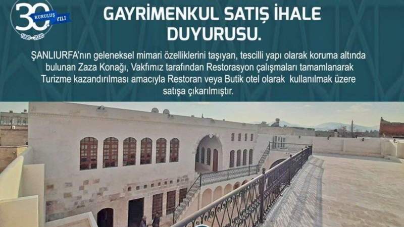 ŞURKAV'dan Şanlıurfa'da gayrimenkul satışı! İhale ile satılacak