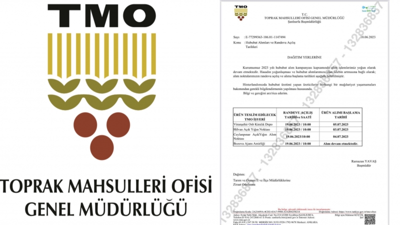 TMO'da Hububat Alımları ve Randevu Açılış Tarihleri belli oldu