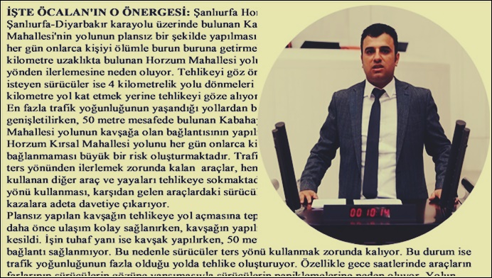 Urfa Milletvekili Öcalan, Bu Kez Şanlıurfa'daki 'Kavşağı' TBMM'ye Taşıdı!