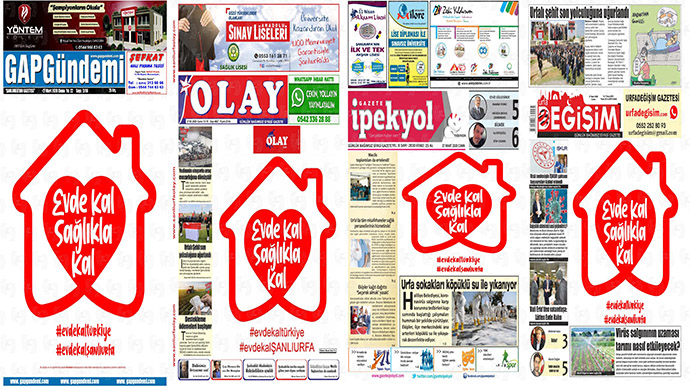 Urfa yerel basınından “evde kal, sağlıkla kal” manşeti