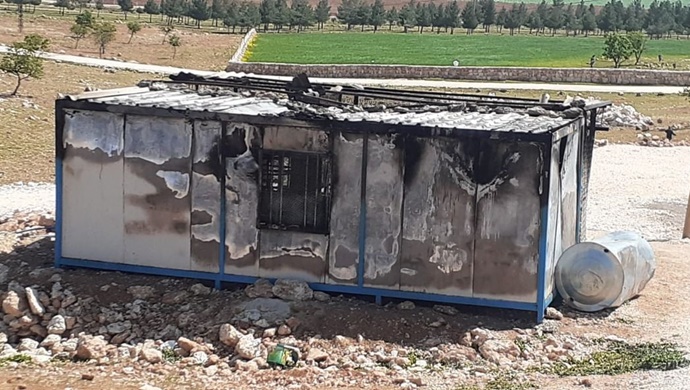 Urfa’da konteynırda yangın çıktı! Yangından sonra harabeye döndü