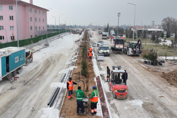 Konya'da Necmettin Erbakan Caddesi’nde çalışmalar sürüyor