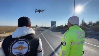 Şanlıurfa'da Drone destekli trafik denetimi